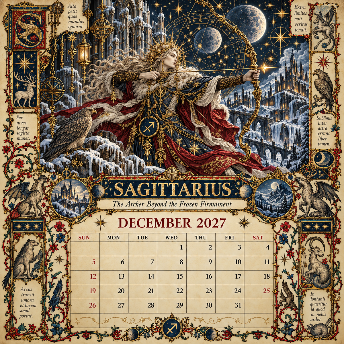 2027 Zodiac Grimoire Calendar| 12 Signs, 12 Forbidden Chapters