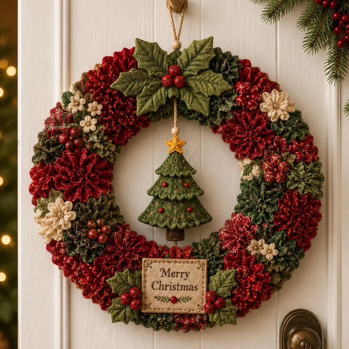 🎄 Christmas 3D Fabric Poke Wreath DIY Kit ✨