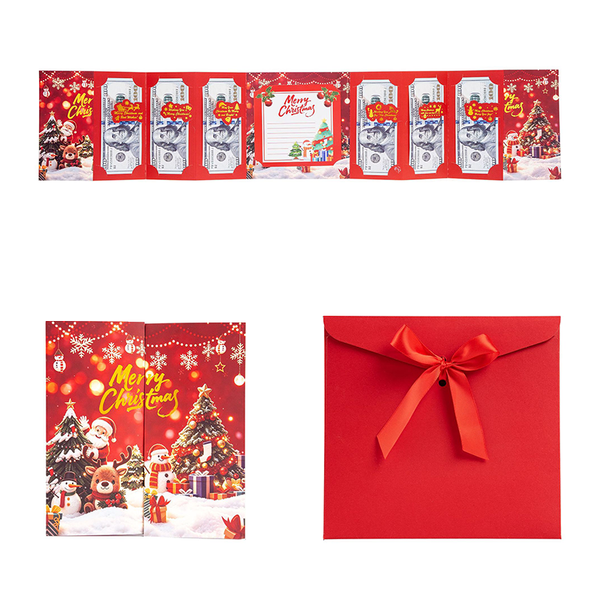 ✨ Festive Cash Gift Card Holder – Multi-Slot Organization, Holiday Notes Space & Ribbon Envelope – Turn Cash into a Thoughtful Christmas Gift 💌