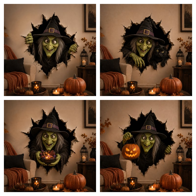🔥Last Day 49% OFF-Halloween Break-In 3D Wall Decals