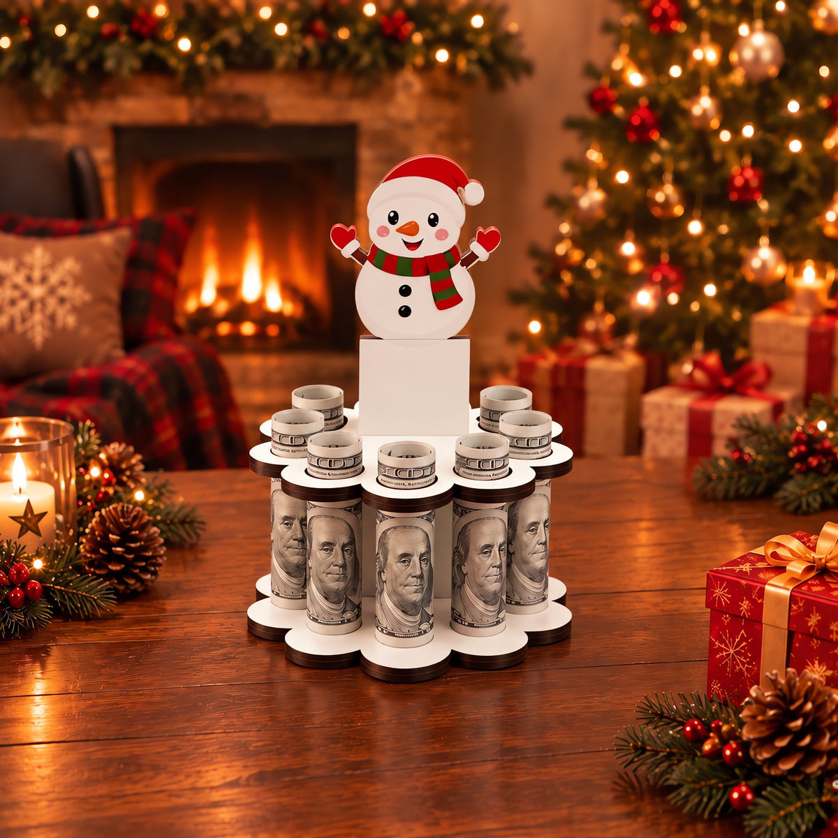 🎄LAST DAY 49% OFF✨ - Christmas Tabletop Wooden Money Holder🎁