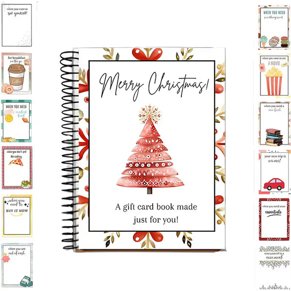 🎄📚Libro de tarjetas de regalo navideñas - 🎁¡Sorpresas en cada página!📚Tapa dura y resistente