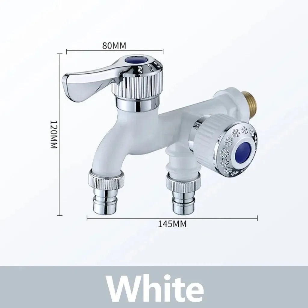 Dual Outlet Washing Machine Faucet, 1 In 2 Out Water Tap