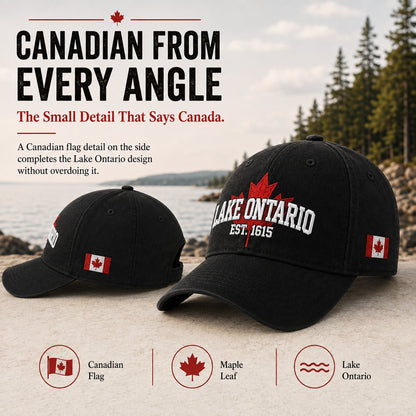 🔥ÚLTIMO DÍA 50% DE DESCUENTO - 🍁Lago Ontario por Siempre – Gorra Bordada Heritage (🧢100% Algodón)