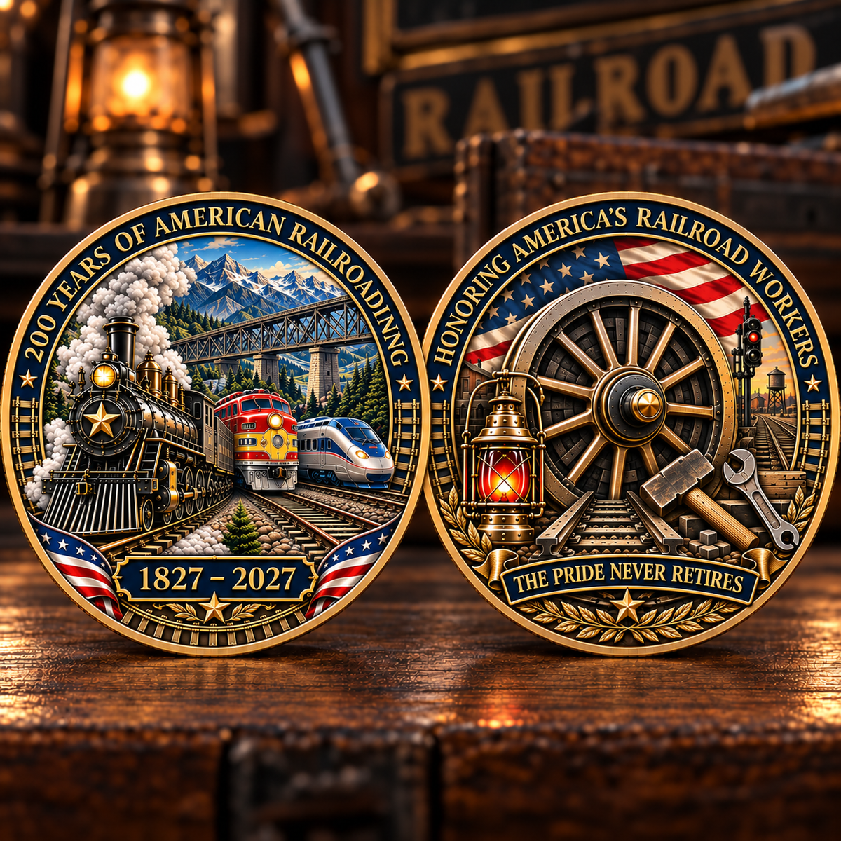 ❤️ 1827–2027 Railroad 200th Anniversary Commemorative Coin – The Pride Never Retires