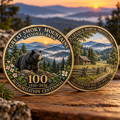 🏞️ Great Smoky Mountains 100 Years of Heritage Commemorative Coin | 1926–2026