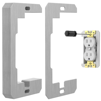 10 espaciadores para placas de pared, espaciadores para tomas de corriente, placas niveladoras de metal para empotrar para reparación de tomas de corriente, para arreglar tomas de corriente sueltas y cajas eléctricas