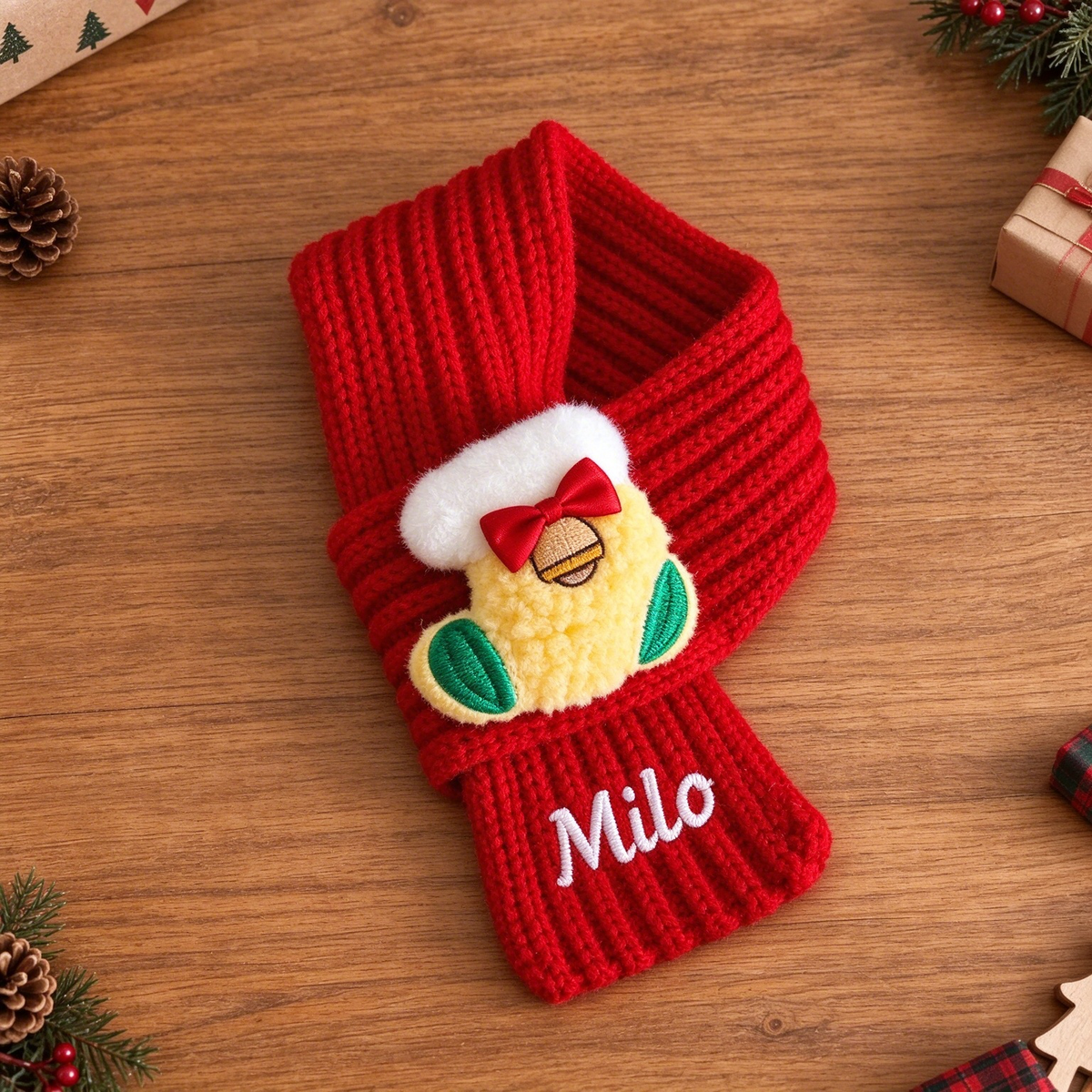 Personalized Embroidered Dogs And Cats Christmas Scarf | MNAccs127
