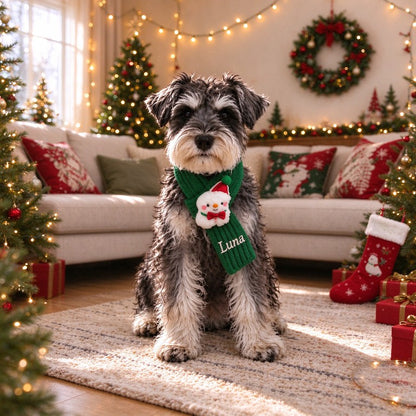 Personalized Embroidered Dogs And Cats Christmas Scarf | MNAccs127