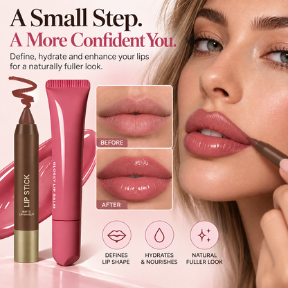 Matte Lipliner and Moisturizing Lip Oil Cosmetic Set