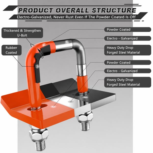 🛠️🚛 Heavy Duty Anti-Rattle Trailer Hitch Tightener Stabilizer