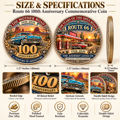 🇺🇸 Route 66 100th Anniversary Commemorative Challenge Coin