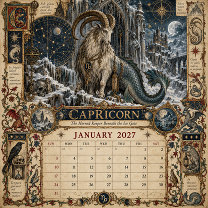 2027 Zodiac Grimoire Calendar| 12 Signs, 12 Forbidden Chapters