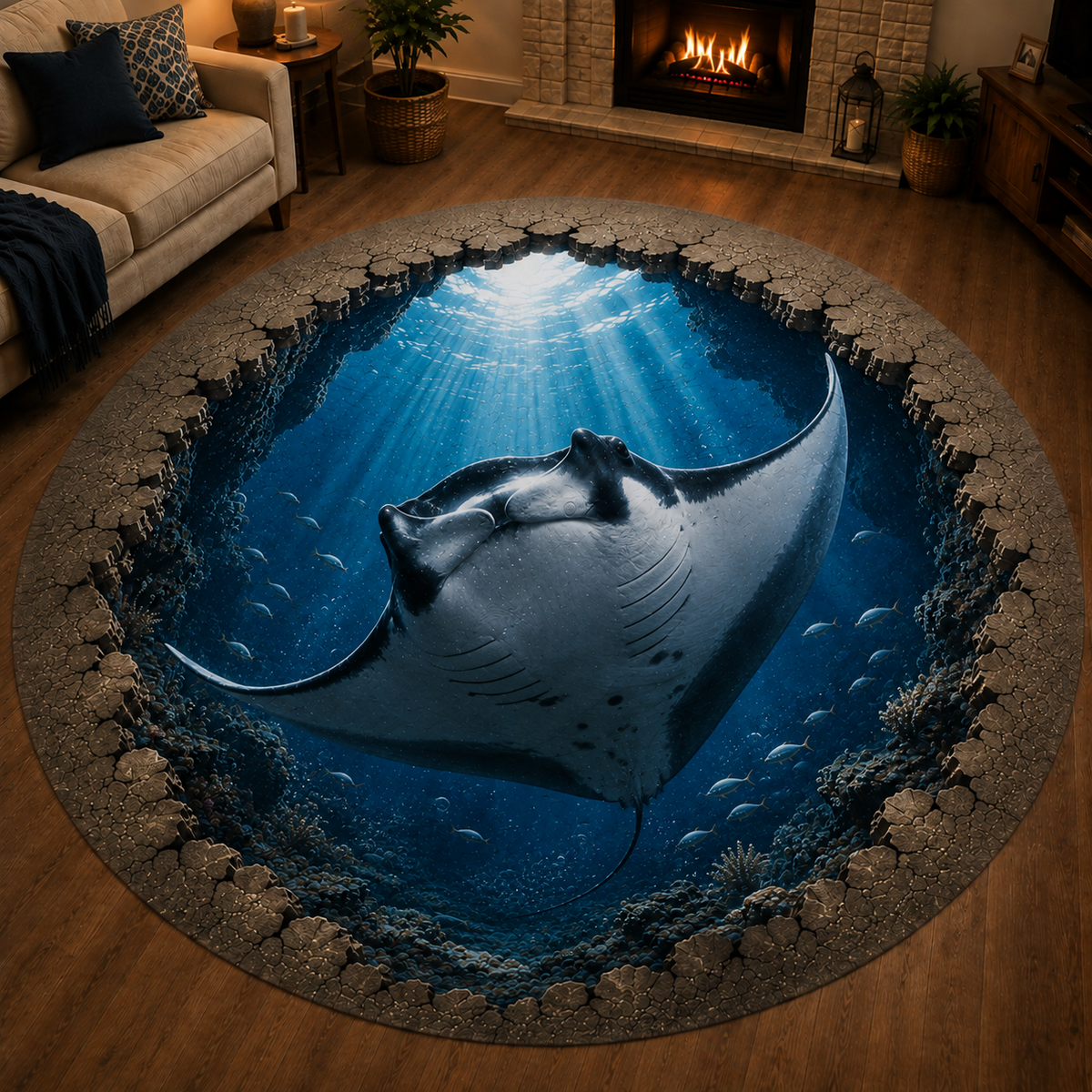 Ocean Portal Illusion Rug - 🌊A Realistic 3D Ocean World Beneath Your Feet
