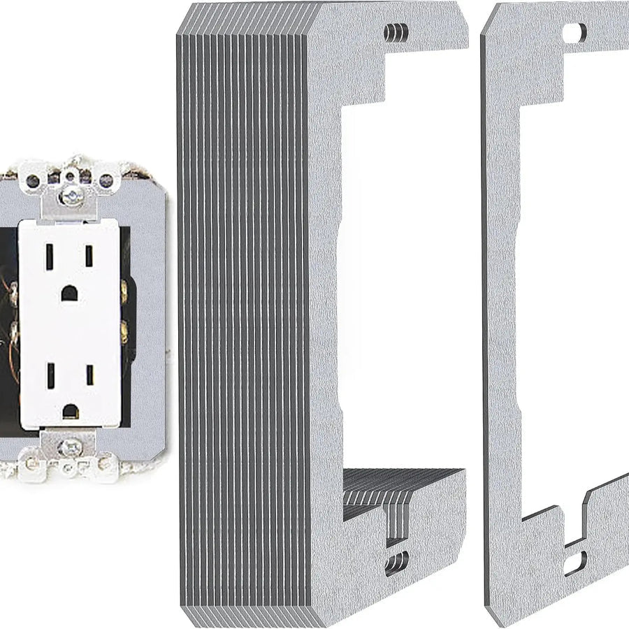 10 espaciadores para placas de pared, espaciadores para tomas de corriente, placas niveladoras de metal para empotrar para reparación de tomas de corriente, para arreglar tomas de corriente sueltas y cajas eléctricas