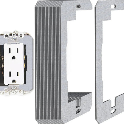 10 espaciadores para placas de pared, espaciadores para tomas de corriente, placas niveladoras de metal para empotrar para reparación de tomas de corriente, para arreglar tomas de corriente sueltas y cajas eléctricas