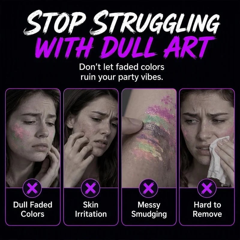 🔥Last Day 50% OFF - Novocanvas Glow Party Tattoo Pens