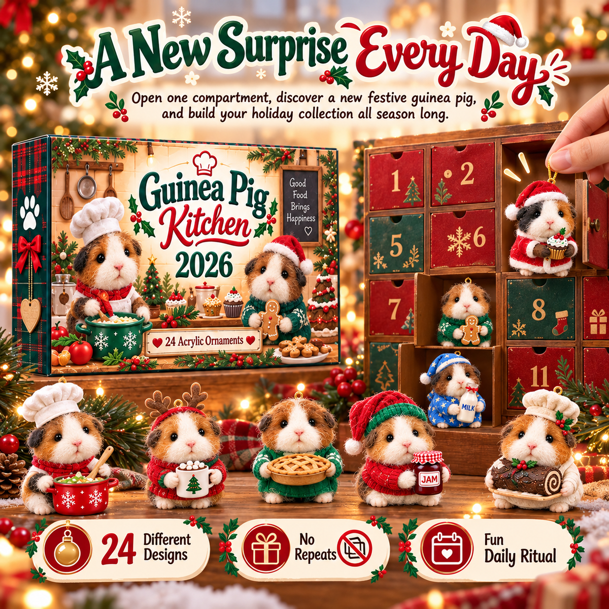 CHRISTMAS KICKOFF 40% OFF - Guinea Pig Kitchen Advent Calendar 2026