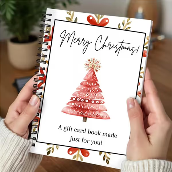 🎄📚Libro de tarjetas de regalo navideñas - 🎁¡Sorpresas en cada página!📚Tapa dura y resistente