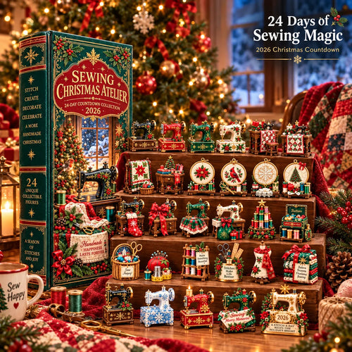 🎄 2026 Sewing Advent Calendar – 24 Days of Mini Sewing Treasures in a Vintage Book Display Box