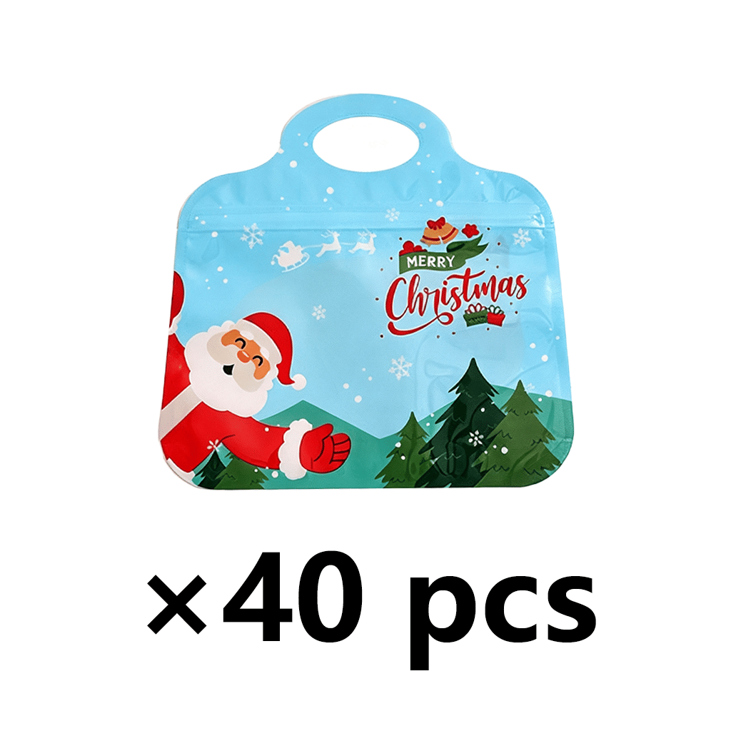 🎅Easy Fill, Easy Seal🎄Festive Self-Seal Treat Bags – Santa & Snowman Print🎅⛄