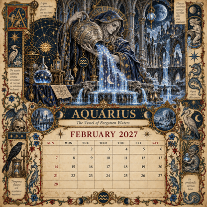 2027 Zodiac Grimoire Calendar| 12 Signs, 12 Forbidden Chapters