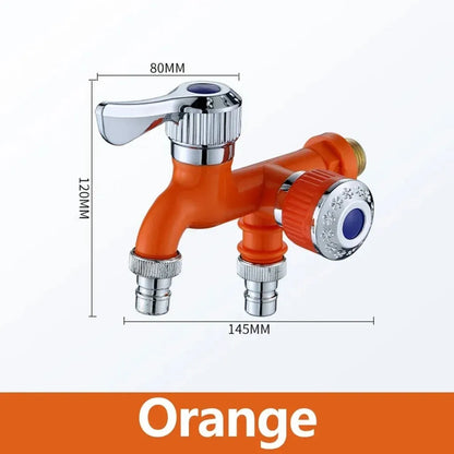 Dual Outlet Washing Machine Faucet, 1 In 2 Out Water Tap