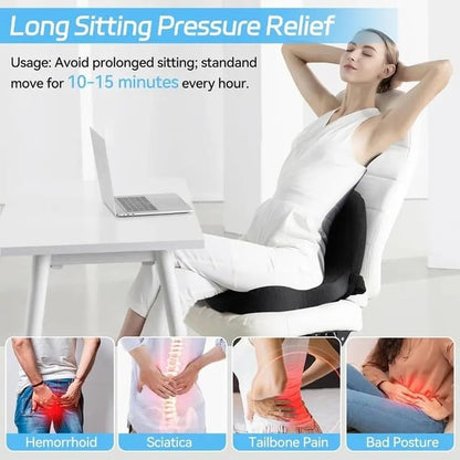 Non-Slip Memory Foam Chair Pad with Back Support