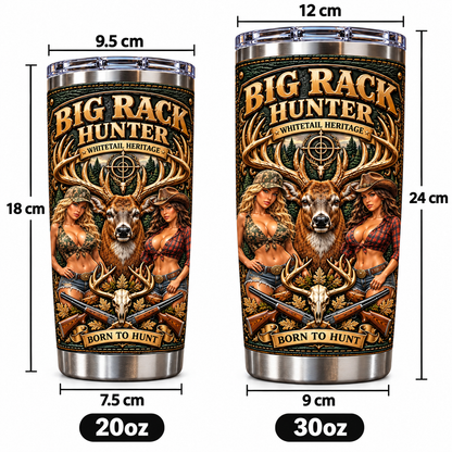 Big Rack Hunter “White Tails Year Round” Whitetail Heritage Insulated Travel Tumbler