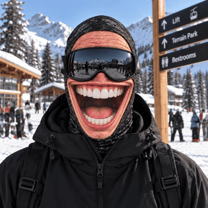 🎿 Realistic Ski & Snowboard Face Mask – Funny Balaclava | New Santa Elf Style🎅