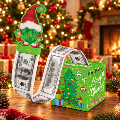 💵🎄 Christmas Money Pull Surprise Box 50 Fillable Pockets for Cash, Treats, Notes & More 🎁