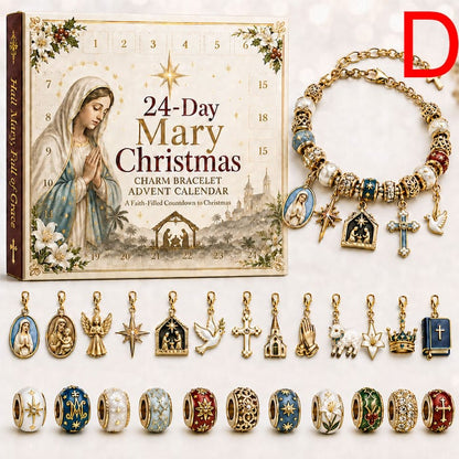 24-Day Christian Christmas Charm Bracelet Advent Calendar