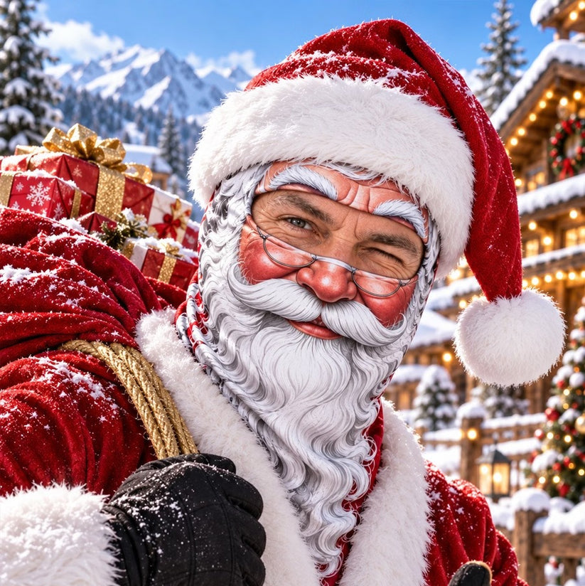 🎿 Realistic Ski & Snowboard Face Mask – Funny Balaclava | New Santa Elf Style🎅