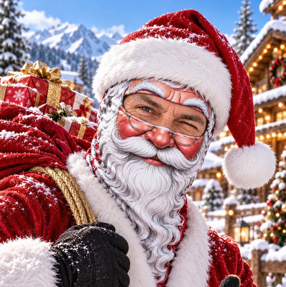 🎿 Realistic Ski & Snowboard Face Mask – Funny Balaclava | New Santa Elf Style🎅