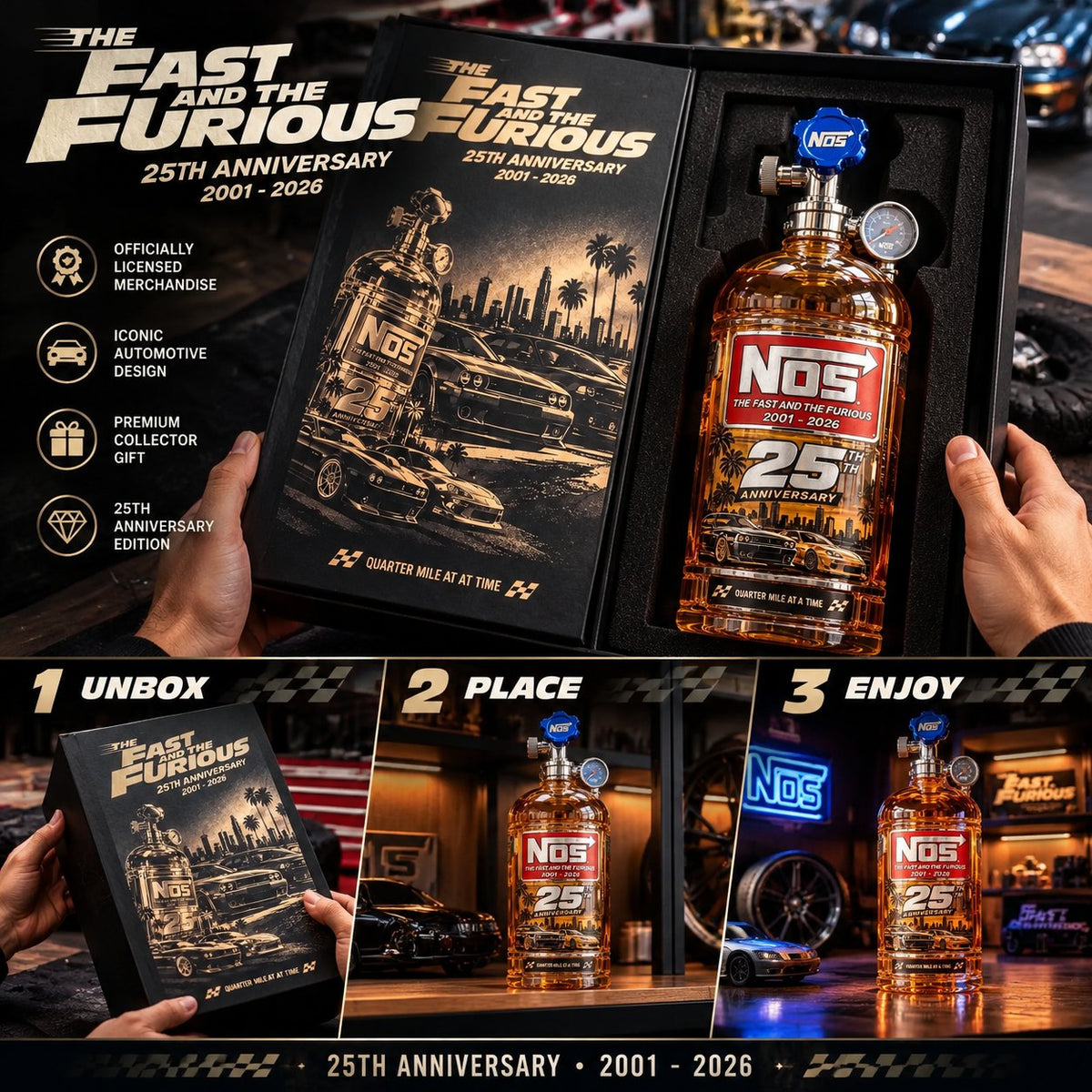25th Anniversary Street Racing Nitrous Tank Whiskey Decanter with Collector’s Box