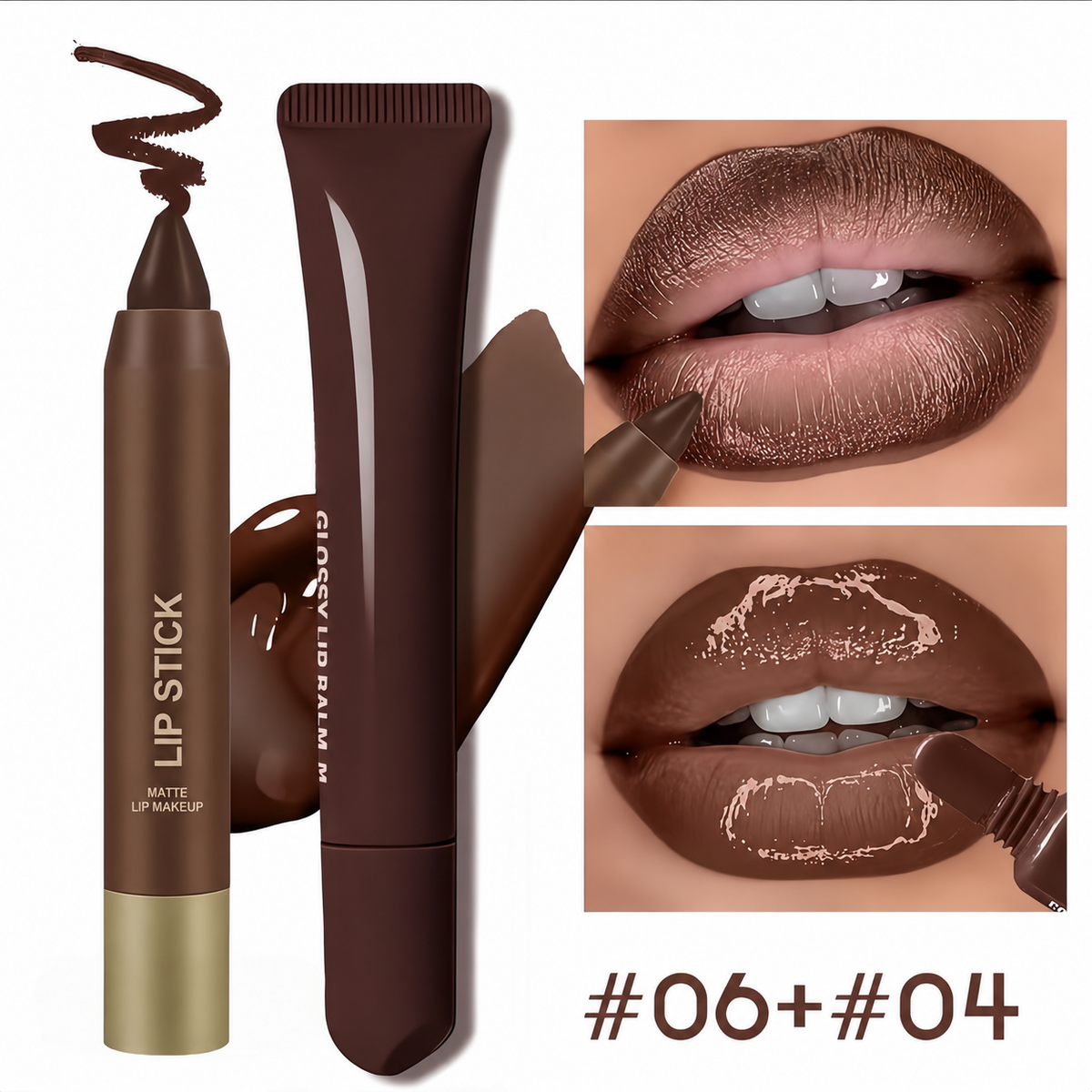 Matte Lipliner and Moisturizing Lip Oil Cosmetic Set