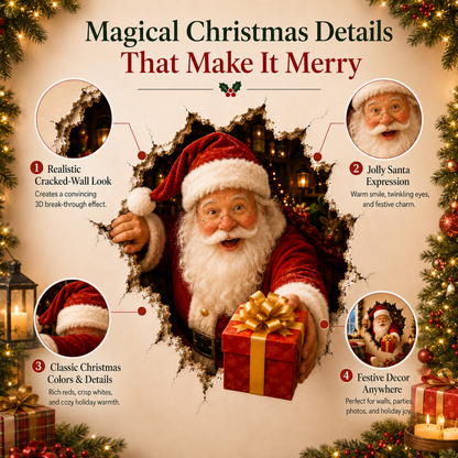 19.7'' Christmas Break-In 3D Wall Decal