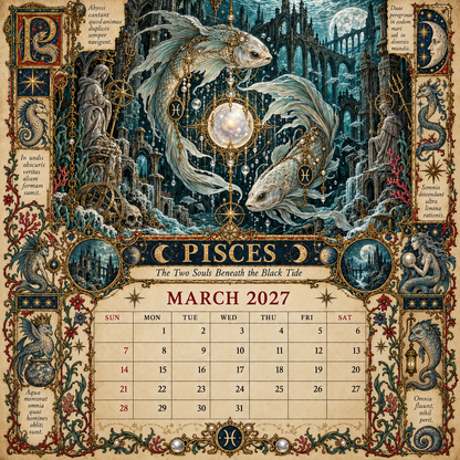 2027 Zodiac Grimoire Calendar| 12 Signs, 12 Forbidden Chapters