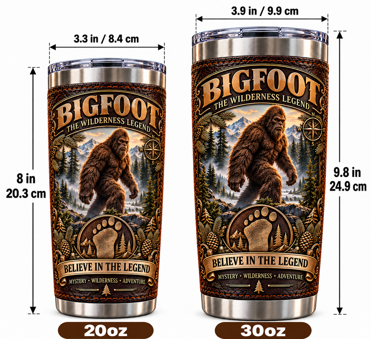 Bigfoot “Believe in the Legend” Wilderness Heritage Insulated Travel Tumbler