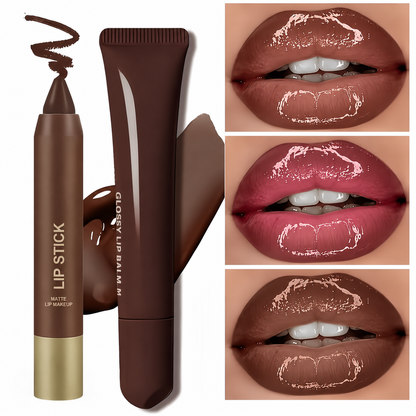 Matte Lipliner and Moisturizing Lip Oil Cosmetic Set