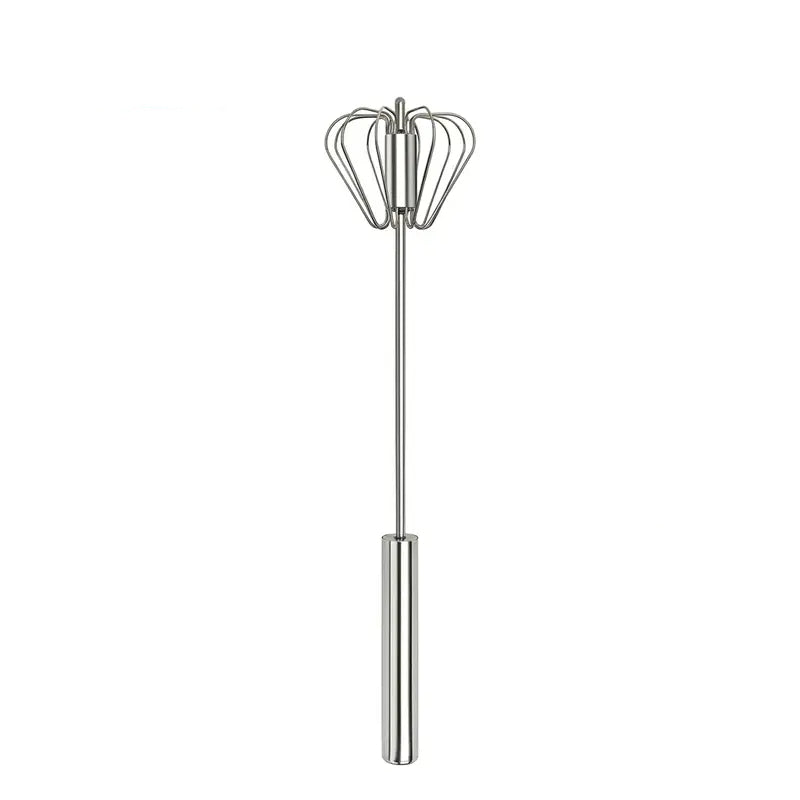 🥄✨ Batidor giratorio manual de acero inoxidable – ¡Mezcla sin esfuerzo en segundos!