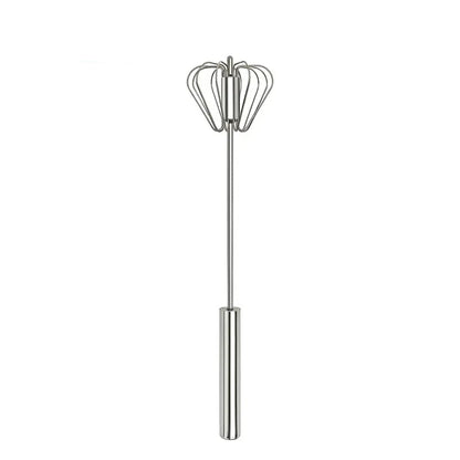 🥄✨ Batidor giratorio manual de acero inoxidable – ¡Mezcla sin esfuerzo en segundos!
