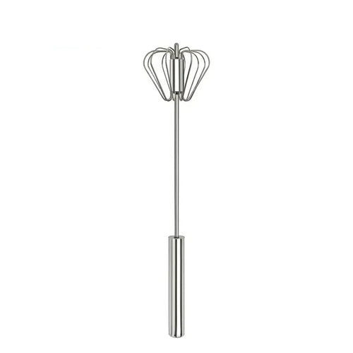 🥄✨ Batidor giratorio manual de acero inoxidable – ¡Mezcla sin esfuerzo en segundos!