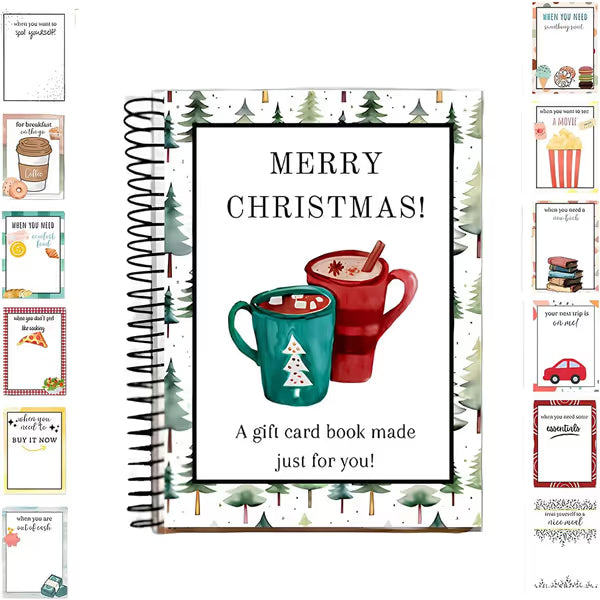 🎄📚Libro de tarjetas de regalo navideñas - 🎁¡Sorpresas en cada página!📚Tapa dura y resistente