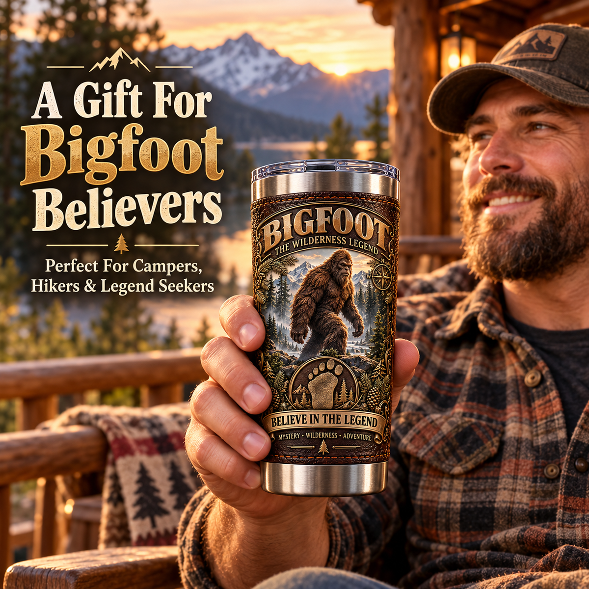 Bigfoot “Believe in the Legend” Wilderness Heritage Insulated Travel Tumbler