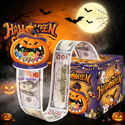 💵🎄 Christmas Money Pull Surprise Box 50 Fillable Pockets for Cash, Treats, Notes & More 🎁