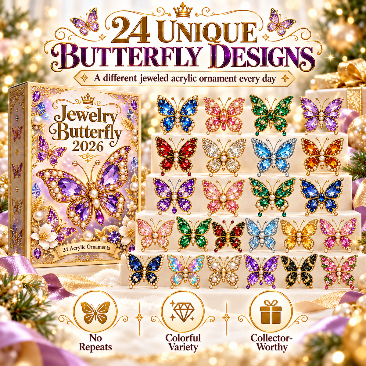 🎄CHRISTMAS KICKOFF 40% OFF - 🦋Jewelry Butterfly Advent Calendar 2026