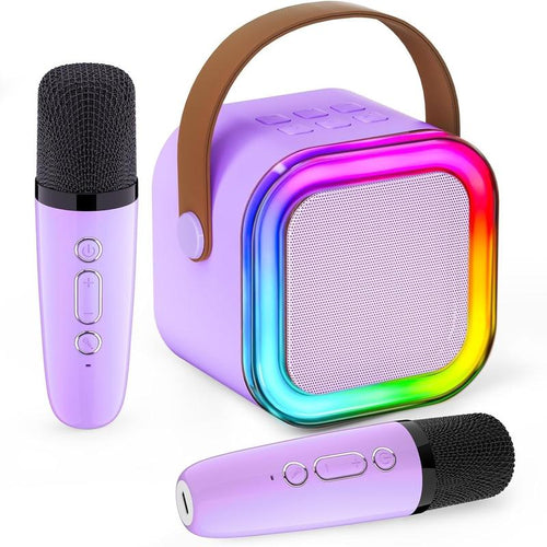 Portable Mini Karaoke Machine with 2 Wireless Microphones