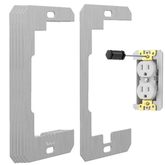 10 Pcs Wall Plate Spacer,Spacers for Electrical Outlets, Metal Flush Fit Device Leveling Plates for Electrical Outlet Repair, Fix Loose Outlets and Electrical Boxes