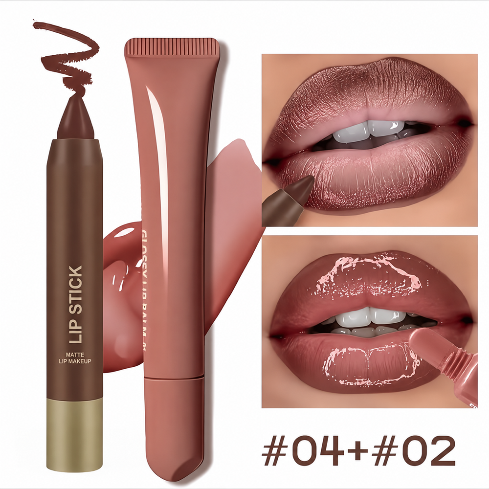 Matte Lipliner and Moisturizing Lip Oil Cosmetic Set